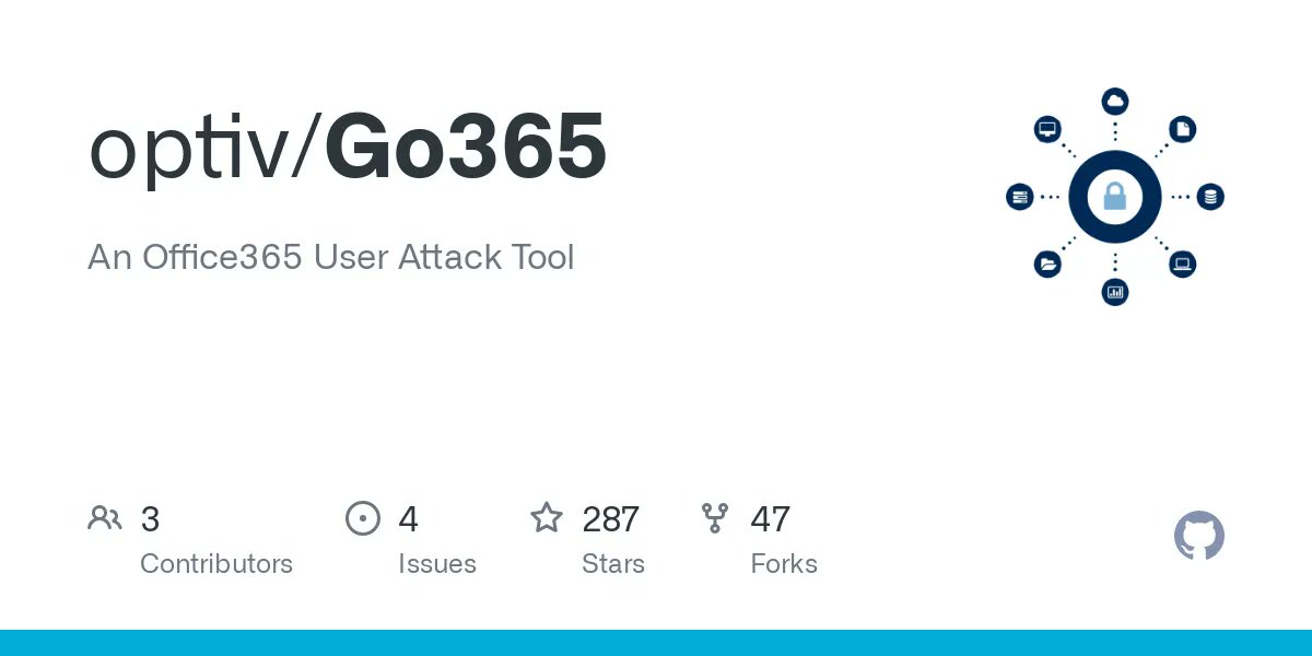 CyberWarship's tweet photo. Go365: An Office365 User Attack Tool

#infosec #pentest #redteam
https://t.co/ID89BaK8Wn https://t.co/zvXhVifoL8