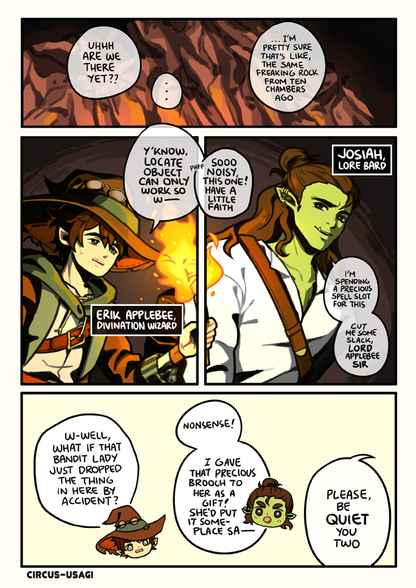 [1/?] UHH not me fantasizing about my D&amp;D characters together in a campaign and then drawing a totally self-indulgent comic for it😳 #dnd 