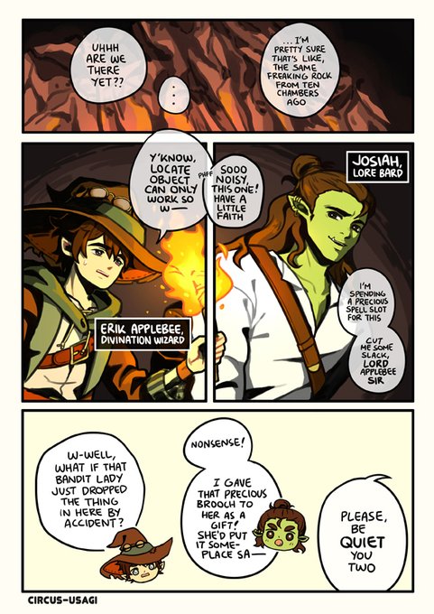 [1/?] UHH not me fantasizing about my D&amp;D characters together in a campaign and then drawing a totally self-indulgent comic for it😳 #dnd 