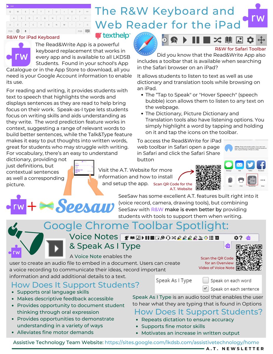 Check out the Winter Edition of the "A.T. Download" Newsletter.  Some great information on Student A.T. Trials &amp; Training and the Role of the Classroom Teacher and what A.T. is available on the iPad that can support ALL students, plus more.