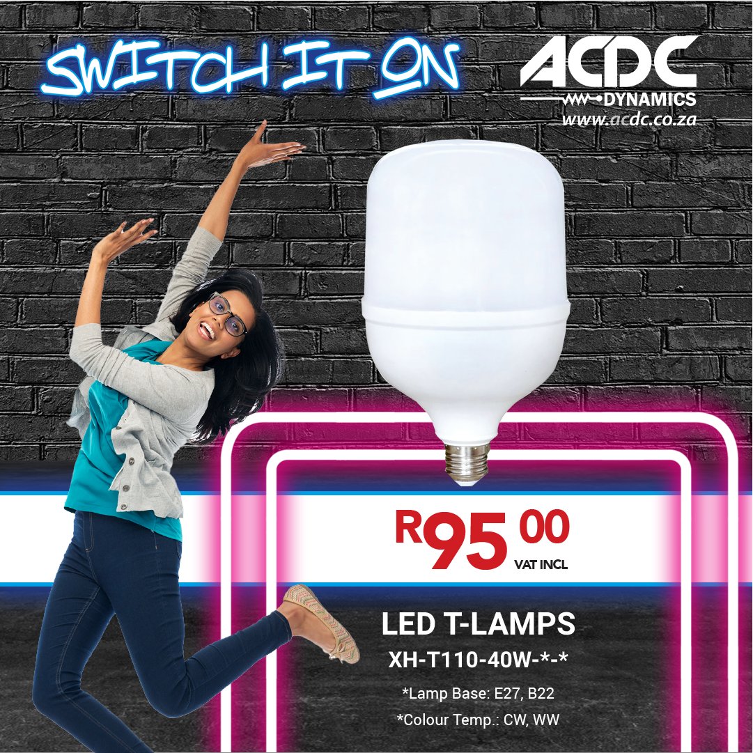 Get the T-Lamp and ensure you have enough light to continue irrespective of what time it is. Start 2022 with BIG savings with our monthly specials! Click on the link to start shopping: bit.ly/3qFGmfb #ACDCDynamics #SwitchItOn #deals #Savings