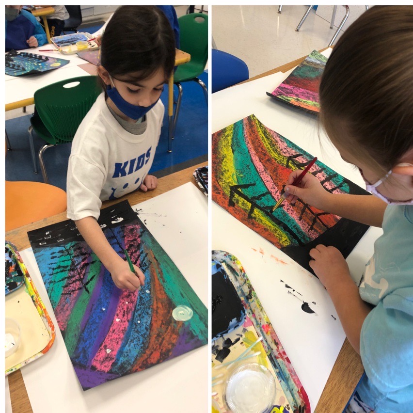 MCaminaArt's tweet photo. Inspired by the northern nights and the works of artist Jen Aranyi, these 1st and 3rd grade artists learned about landscape while expressing one of natures greatest phenomena through their art. @TisdaleSchool  😊🖼️🎨 https://t.co/3hfUi8pHlK