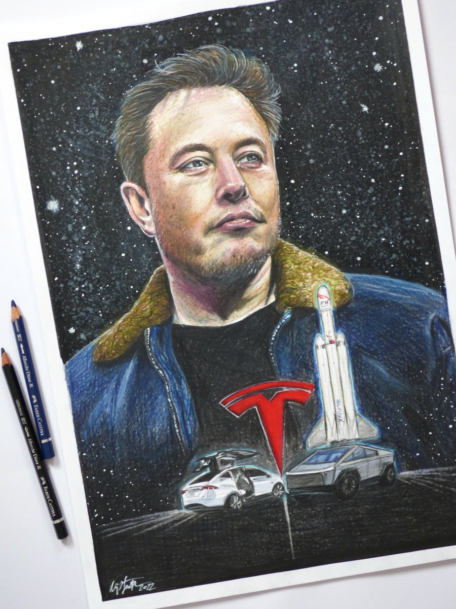 Cat1Aria's tweet photo. Artwork done 🚀 @elonmusk 

IG: @/klarapfeifferart 
#ElonMusk #drawing #portraitart #art #design #illustration #ArtistOnTwitter https://t.co/uLxbuqFbuk