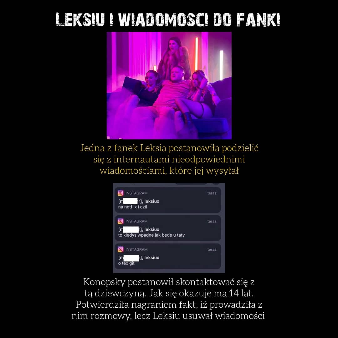 🌐 ᴛʜᴇᴘᴏʟᴀɴᴅɴᴇᴡs 🌐 on X: Leksiu wysyłał nudesy do młodej fanki |  #leksiuisoverparty #Natsu Natsu t.coTfgo1ZXFhl  X