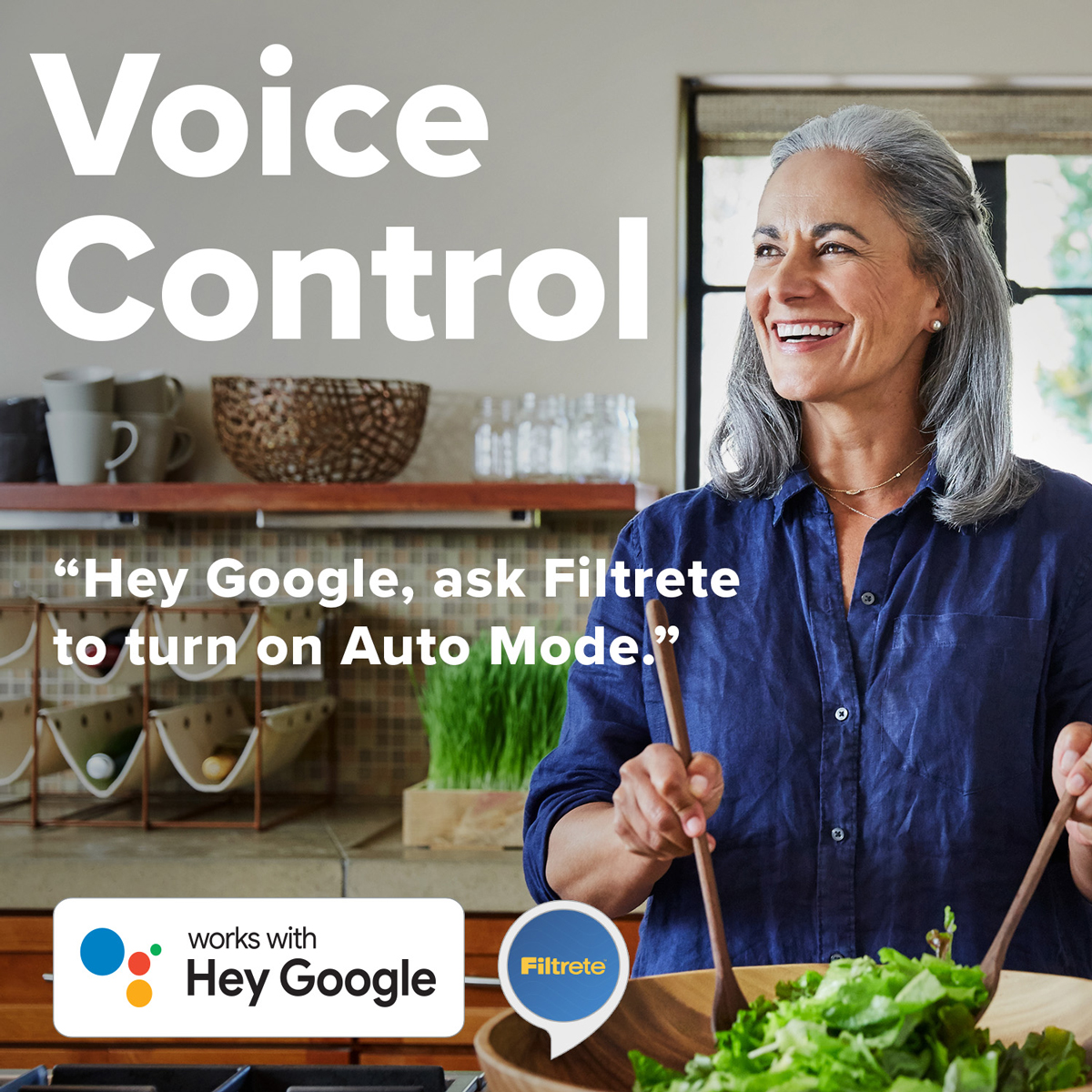 We know your hands are full. That’s why our Filtrete™ Smart App seamlessly connects to smart devices like Google Assistant and Amazon Alexa. Check out the Filtrete™ Smart App to get started! s.3m.com/u3pzjx