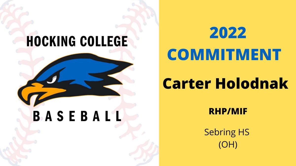 Happy to announce my commitment to <a href="/HockingCollege/">Hocking College</a> and can’t wait to further my academic and baseball career with @HockingBaseball. Huge thanks to the people who believed in me and helped me through the years <a href="/MichelleHolodn1/">Michelle Holodnak</a> <a href="/RHolodnak/">Rob Holodnak</a> <a href="/ngvenuto/">Nicholas Venuto</a> <a href="/RoyBee16/">Roy</a> <a href="/chriscapozzi5/">Chris Capozzi</a>