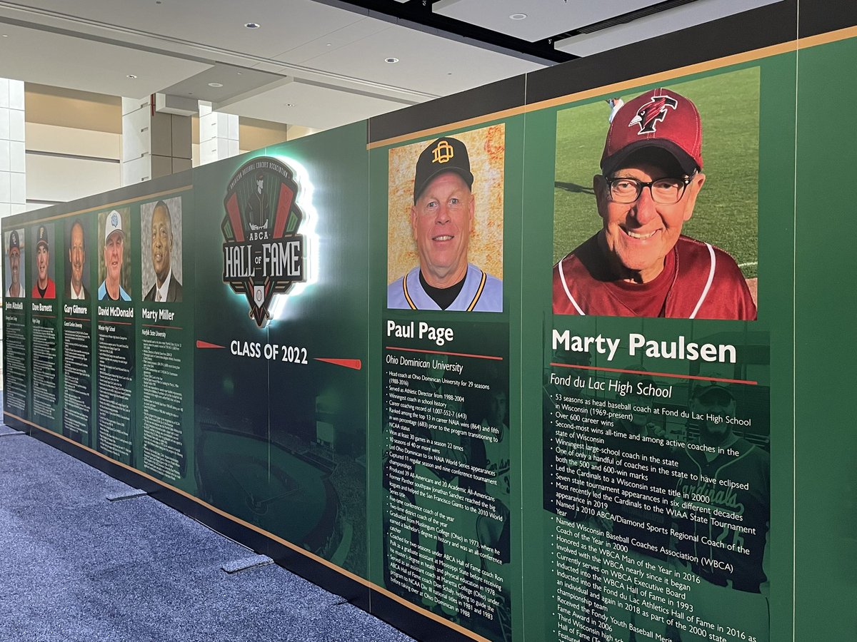 Going to be a great weekend in Chicago <a href="/ABCA1945/">ABCA</a> honoring WI Baseball Legend l, Marty Paulsen, as he is inducted into the ABCA Hall of Fame!  Congratulations again Coach! <a href="/FondyBaseball/">Fondy Baseball</a> <a href="/DMichalkiewicz/">Damian</a>