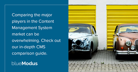 As organizations juggle an ever-increasing technology stack, comparing the major players in the CMS market can be overwhelming. Thankfully, we’ve done the heavy lifting for you. Check out our in-depth comparison guide here: info.bluemodus.com/resources/cms-…