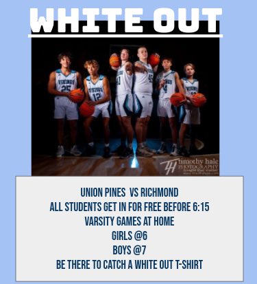 ‼️ALL STUDENTS GET IN FOR FREE BEFORE 6:15‼️be there to cheer your Vikings onto victory against Richmond this Friday at home!  The theme is white out 💙🤍 #vikingstrong