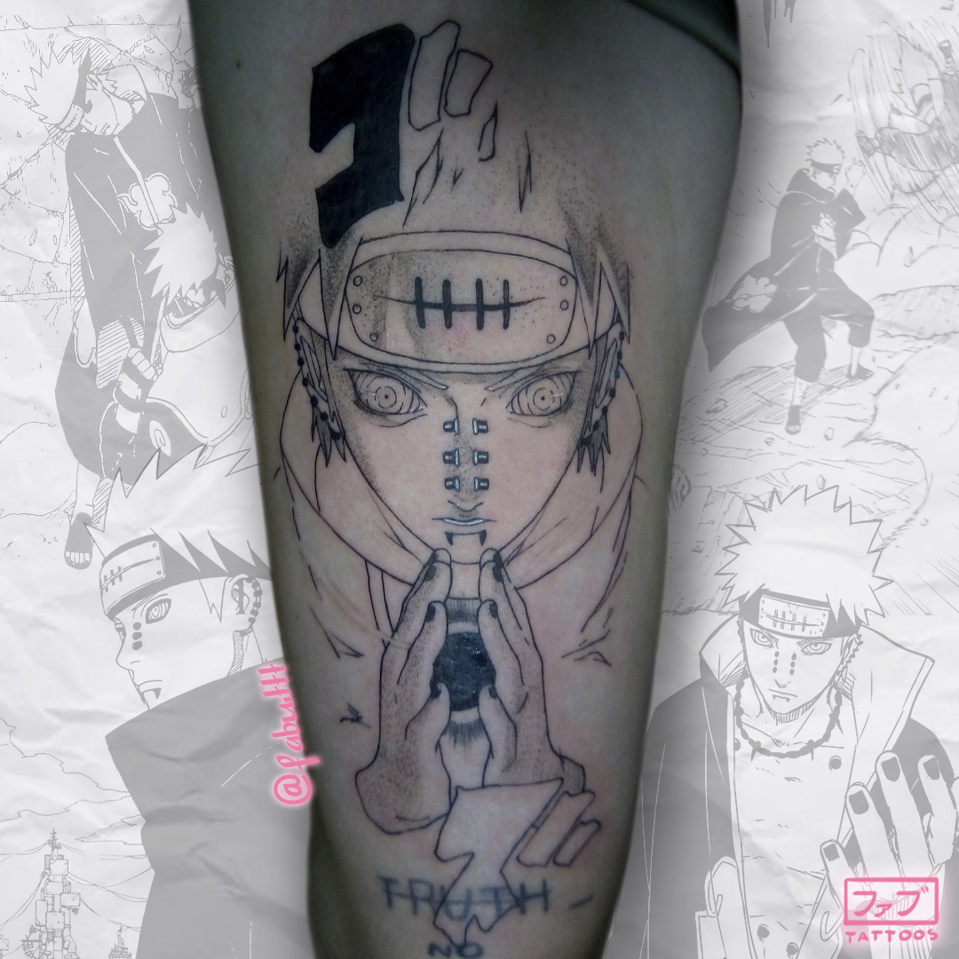 Tattoo uploaded by Ryan Lozano • Pain from Naruto done at CARNIVAL OF INK  TATTOO CONVENTION IN LAKE OF THE OZARKS Custom Fallout 4 tattoo  #blacksndgrey #illustrativetattoo #illustrative #anime #animetattoo #naruto  #denver #