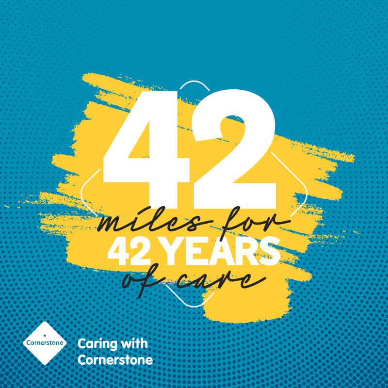 CornerstoneScot's tweet photo. After the success of '40 miles for 40 years of Care' in 2021 - we are delighted to launch our fully inclusive challenge for 2022. Join us by challenging yourself to walk, run or cycle 42 miles in February in your local area. If that sounds a bit much - do what's right for you!