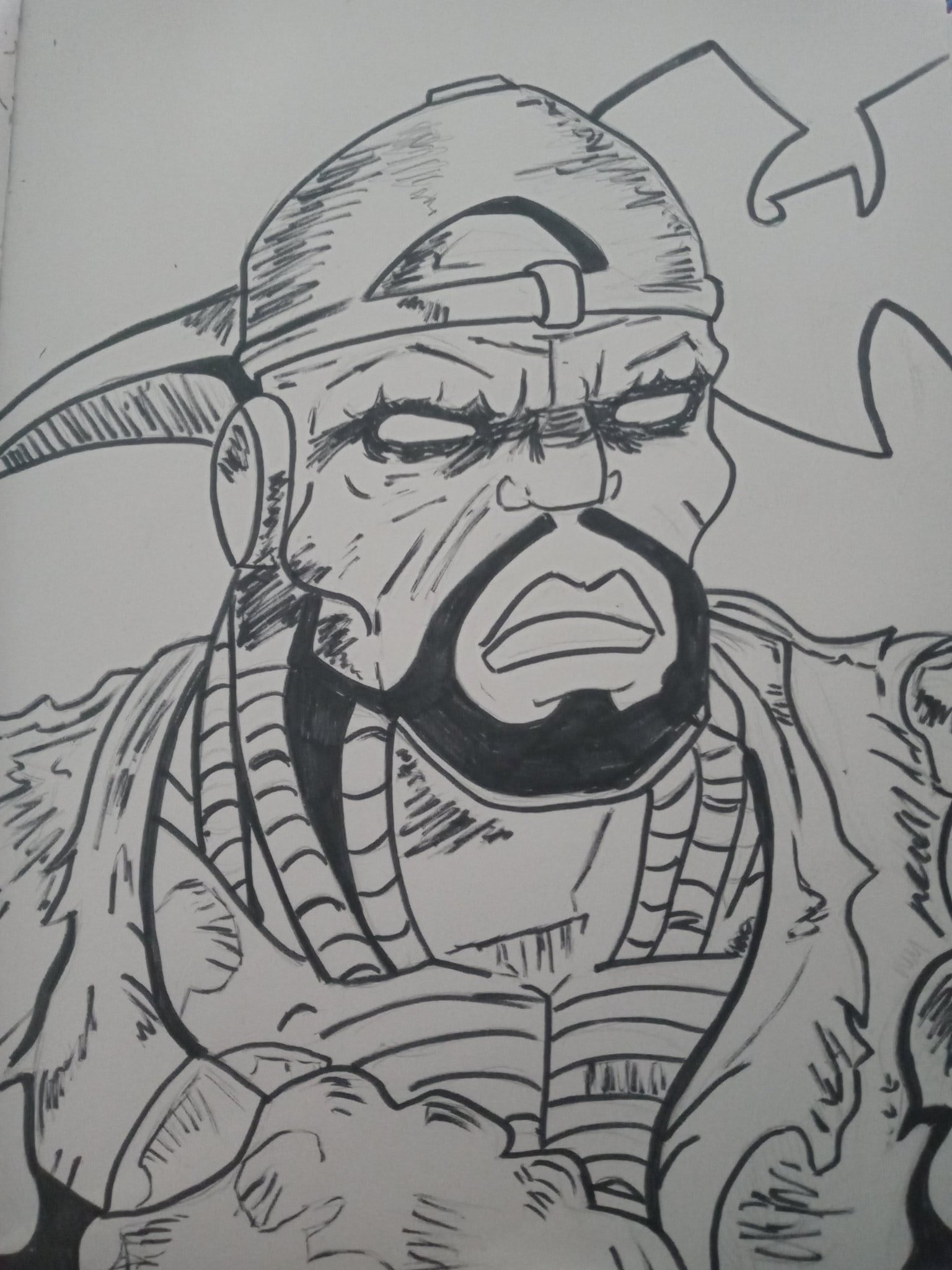 2 pic. Sorry i have been late on these posts. Been feeling under the weather. But today's #SketchYourFavArtistsADay i did Tony Starks himself @GhostfaceKillah https://t.co/ULcJVyJmmn