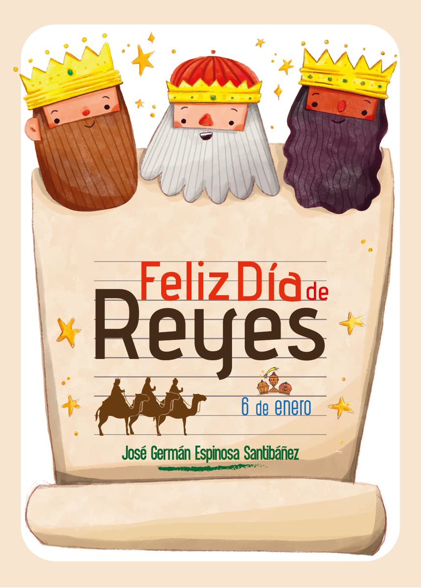 German_Espinosa's tweet photo. Hoy es un día especial para todas y todos, particularmente para niñas y niños. Tradición de alegría, magia e ilusiones.
Que los Reyes Magos lleguen cargados de éxito y prosperidad.
#DíaDeReyesMagos https://t.co/eIjlHH1crK