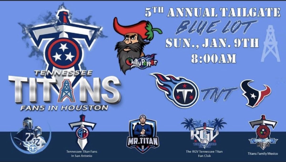 jwyattsports's tweet photo. Headed to Houston for Sunday’s @Titans vs @HoustonTexans game?

Here’s info on the Saturday night pregame party and the Sunday morning tailgate.

(The @TTFIH1 know how to throw a party). 🏈 https://t.co/4KjhhXH5As
