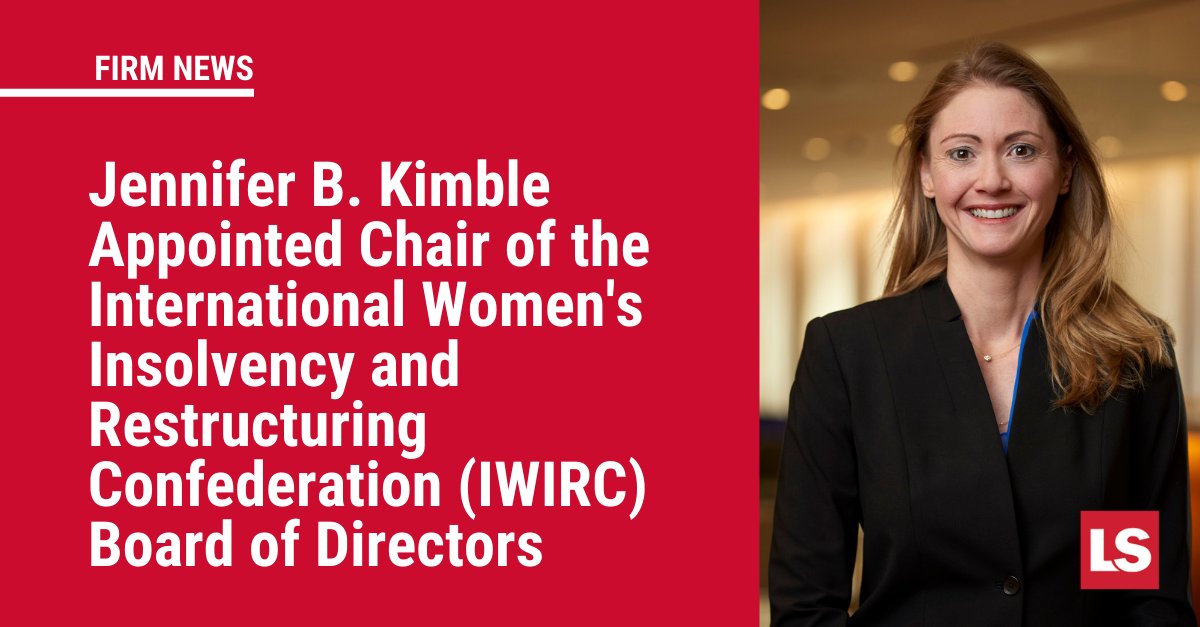 LowensteinLLP's tweet photo. Congrats to Lowenstein’s @JenniferKimble for being appointed Chair of the @IWIRC 2022 Board of Directors! https://t.co/ZjAi9AWeOz #womeninlaw #womeninbusiness #bankruptcylaw https://t.co/iFLQuDHBNX