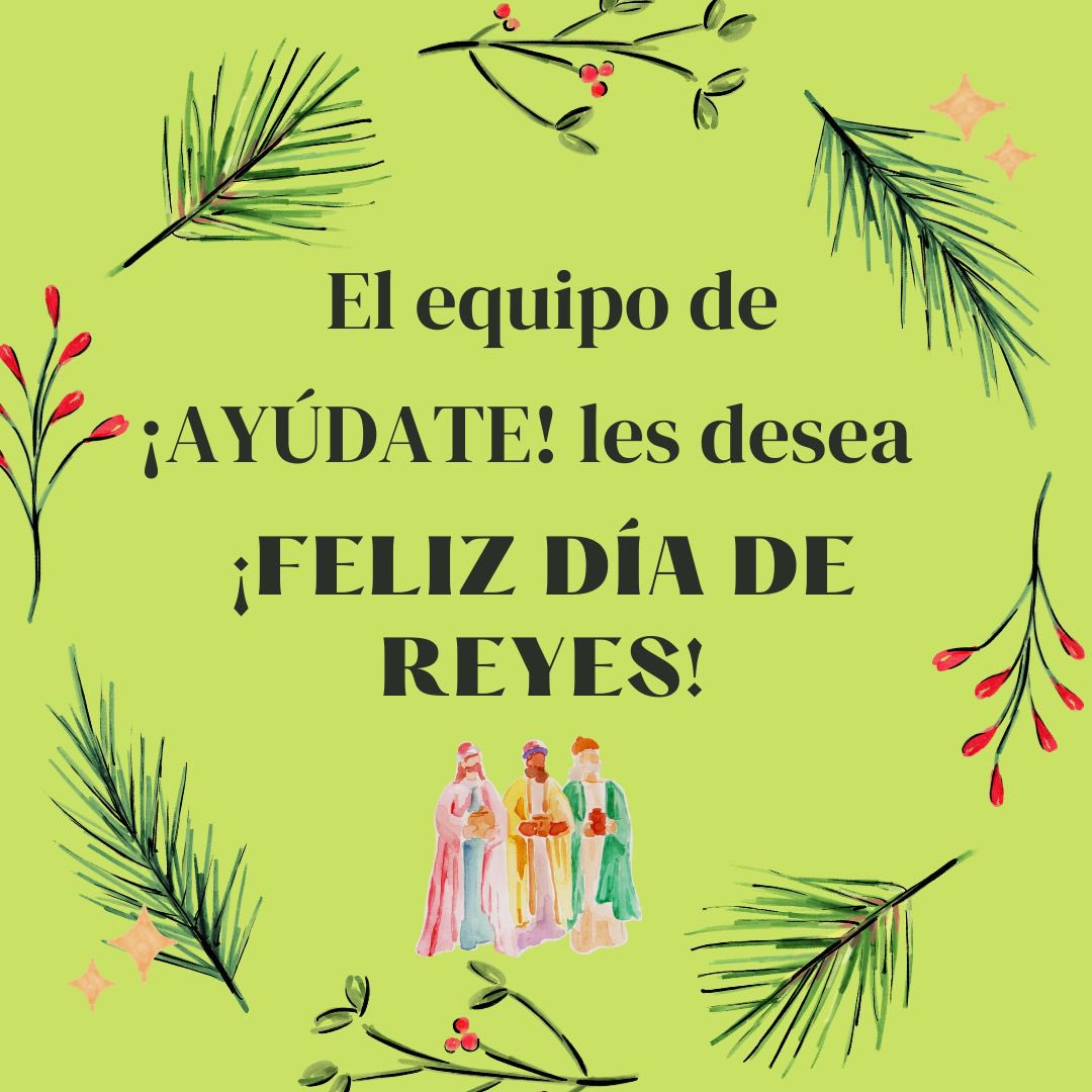 Sabemos nuestros usuarios se han portado muy bien durante todo el año y estamos seguros que los Reyes Magos habrán sido igual de buenos con ellos 🤞🏽☺️
 
 ¡Feliz día de reyes! 👑 

#AYUDATE #ELCAMBIOEMPIEZACONNOSOTROS #TENEMOSLASOLUCION #PROYECCOM22