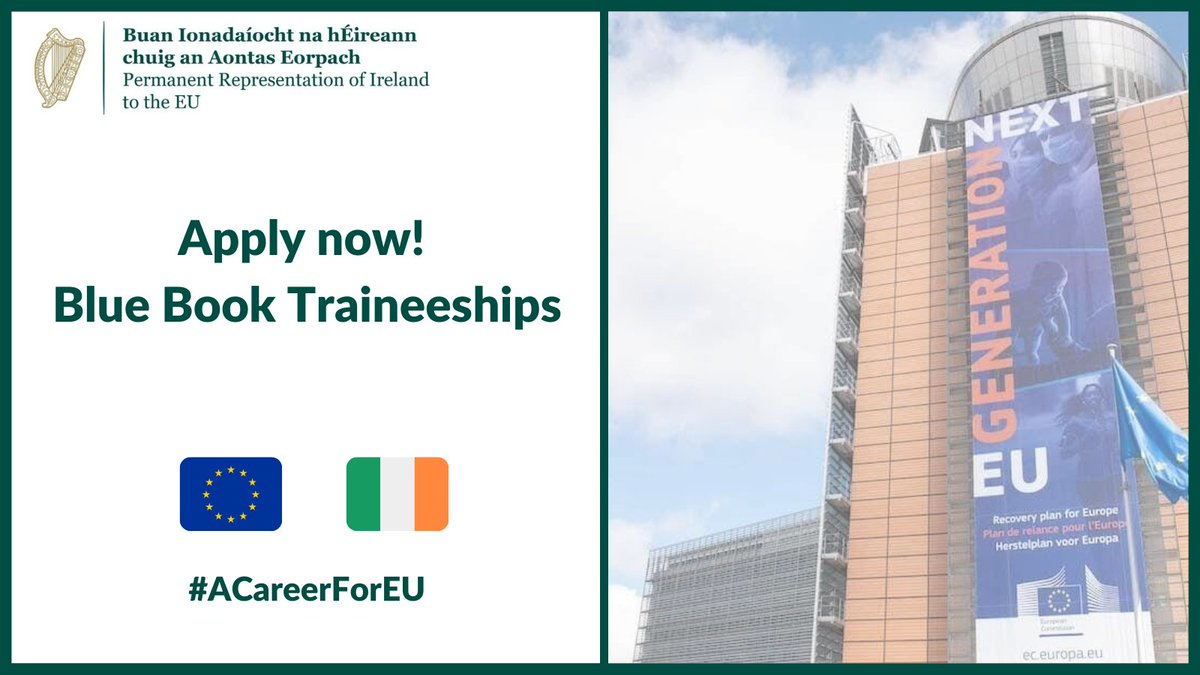 Applications are now open for the @EU_Commission #bluebooktraineeship starting in October 2022!

👩‍🎓🧑‍🎓Open to all university graduates of at least 3 years of study. 

✍️Apply now! traineeships.ec.europa.eu

🗓️ Deadline: 31 January 

#ACareerforEU #EUjobs #EUcareers