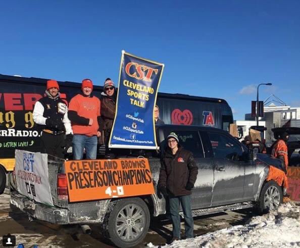 CLEsportsTalk's tweet photo. Cleveland Sports Talk at the Perfect Season Parade four year ago today!!! #Represent #BuiltByFans https://t.co/LSSkgeixcs