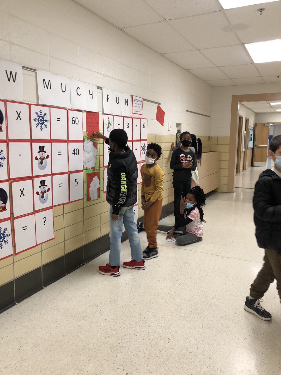 We love catching our students working on our hallway math puzzles! <a href="/HernwoodES/">Hernwood Elementary</a> <a href="/nashaeb/">Dr. Nashae Bennett</a> <a href="/fayfayallday1/">Fay Davenport</a> <a href="/Ms_Mulvey4/">Ms. Mulvey</a>