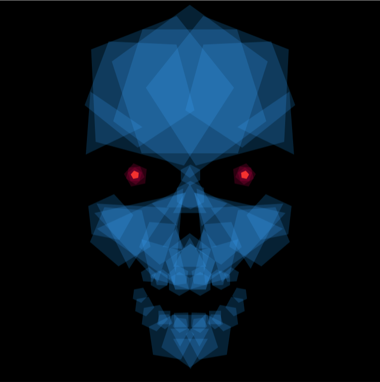 SaintStereo's tweet photo. My second piece for @polysart - a little something for the @chain_runners Blue Skull gang ⛓️🔹💀🔹⛓️ https://t.co/3DdqMYMpY8