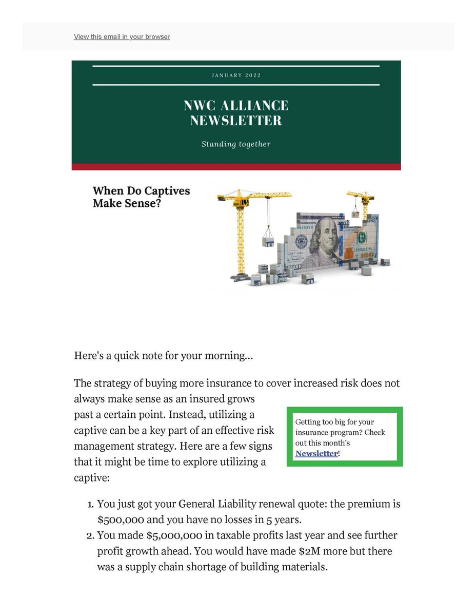 ChrisCTopDrawer's tweet image. Getting too big for your #INSURANCEPROGRAM? 
When do #Captives make sense? Check out @AllianceNwc
  #newsletter that will tell you all about it!
nwcalliance.com/2020/09/14/nwc…