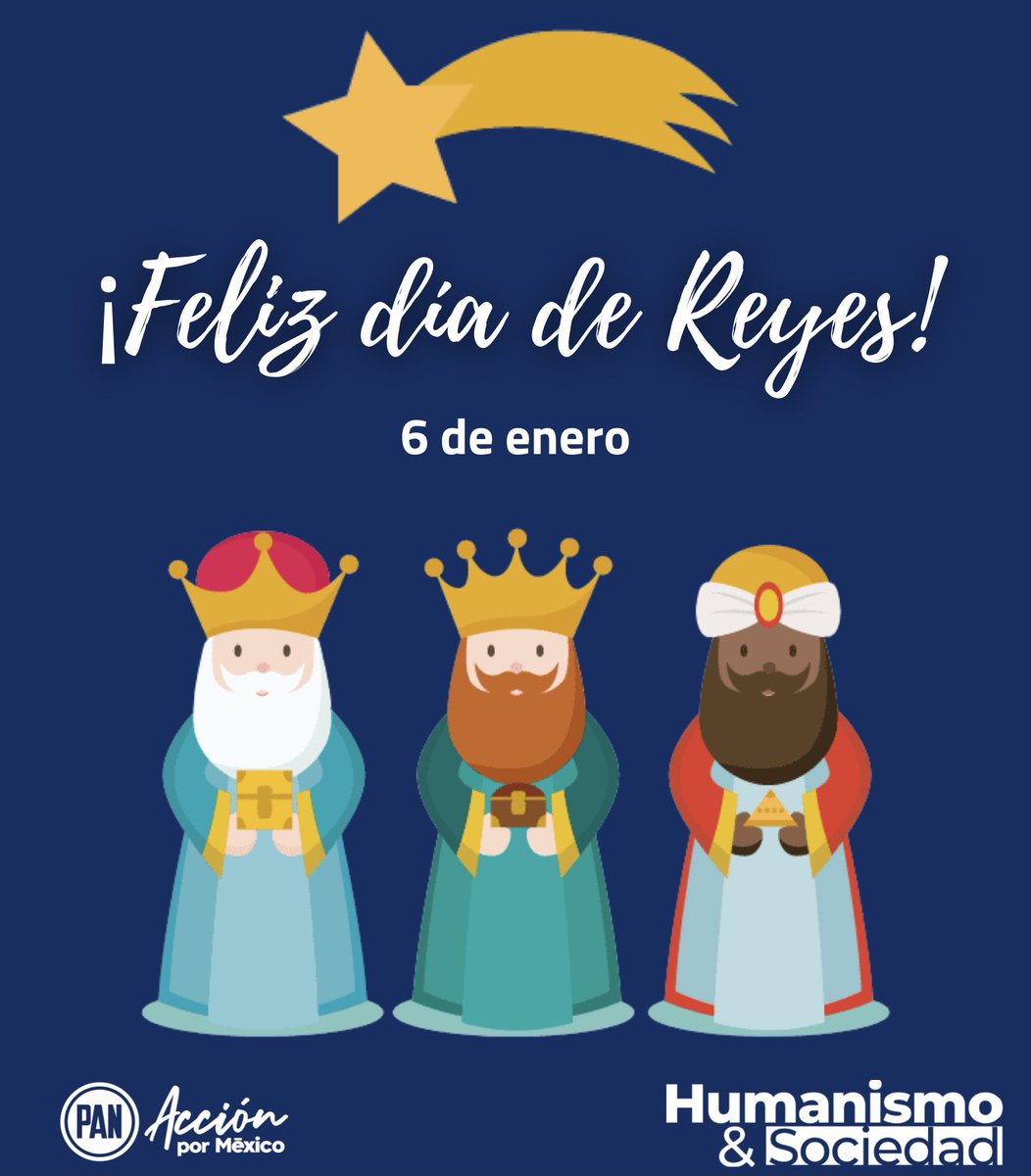 RevistaHyS's tweet photo. Que la magia de los tres Reyes Magos; Melchor, Gaspar y Baltasar, traigan a cada hogar unión, paz y prosperidad.  ¡Feliz día de Reyes! 

#revistahys #HumanismoYSociedad #SLP https://t.co/tHdFR4SzL7