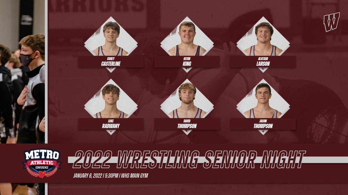 WoodridgeAth's tweet photo. Tonight is Wrestling Senior Night! The Bulldogs take on Springfield and Coventry tonight as part of our MAC double dual. Wrestling starts at 5:30pm, recognition before matches start!

All tickets: https://t.co/Z61BQafBLr https://t.co/Oq4VZyHyIW