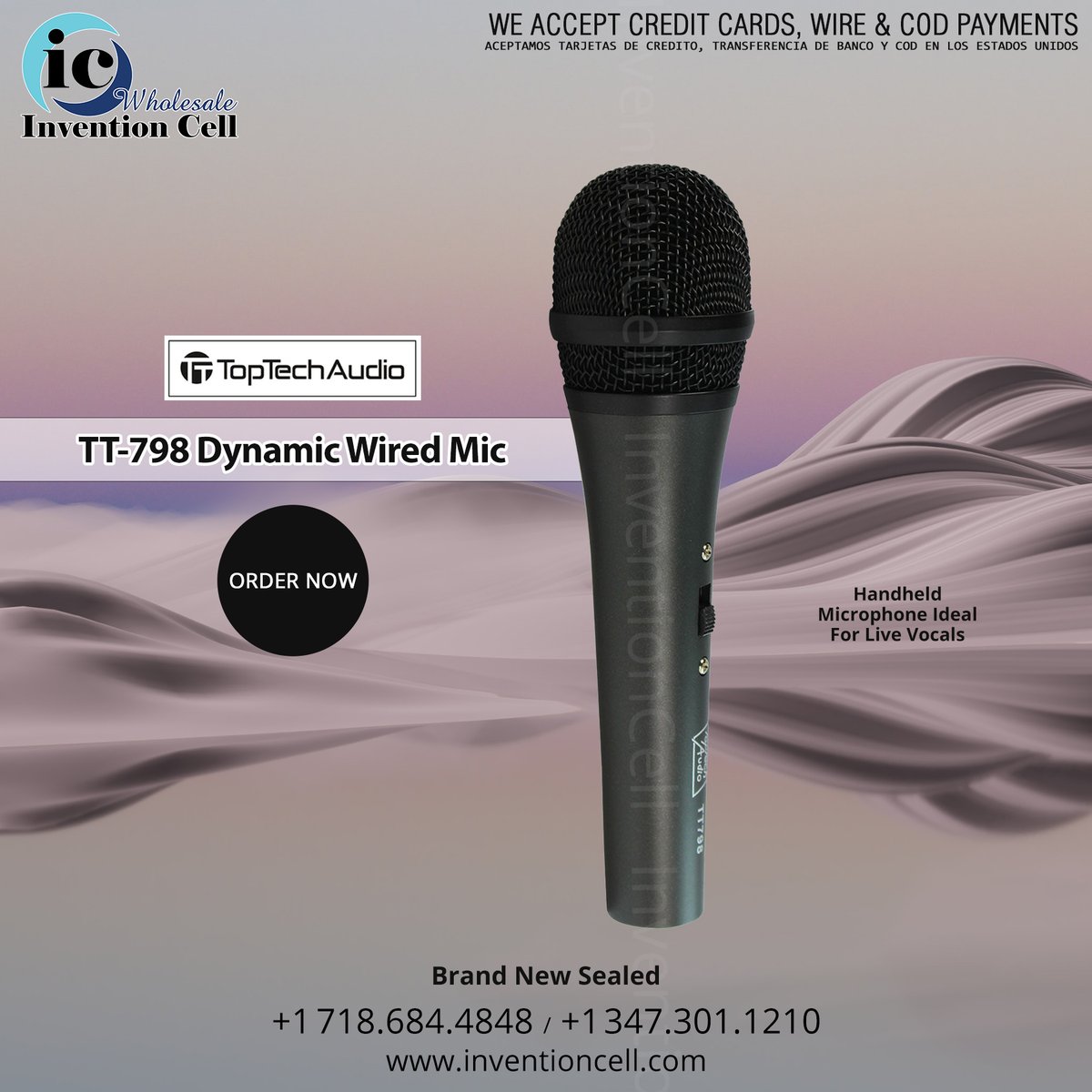 IcWholesale's tweet image. Toptech (TT-798) Dynamic Wired Microphone for Sale @ cheapest price in #bronx. Click the link to Order Now: inventioncell.com/bluetooth-head…
#mircophone #mircophones #tt798 #mic #mictt798 #accessories #accessorie #miscellaneous #newyork #bronxny #nyc #ny