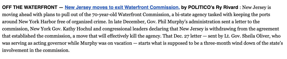Annette Quijano (@annettequijano) on Twitter photo We are one step closer to our “divorce” from NY over the Waterfront Commission. This move will greatly benefit our local community & bring the Commission’s stranglehold on our ports to an end. Thank you to <a href="/GovMurphy/">Governor Phil Murphy</a> & my colleagues for helping to protect New Jersey’s workers. We are one step closer to our “divorce” from NY over the Waterfront Commission. This move will greatly benefit our local community & bring the Commission’s stranglehold on our ports to an end. Thank you to <a href="/GovMurphy/">Governor Phil Murphy</a> & my colleagues for helping to protect New Jersey’s workers.