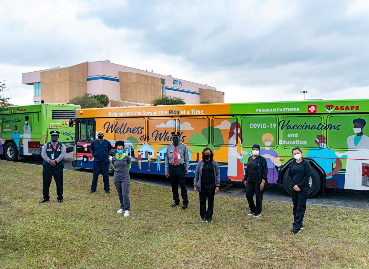 JTAFLA's tweet photo. The Wellness on Wheels team was at the @KIPPJax Impact Academy on Wednesday with @AgapehealthJax to provide students, faculty and the public access to #COVID19 vaccines and booster shots.
#VaxTransit https://t.co/HkS2pGBpQx