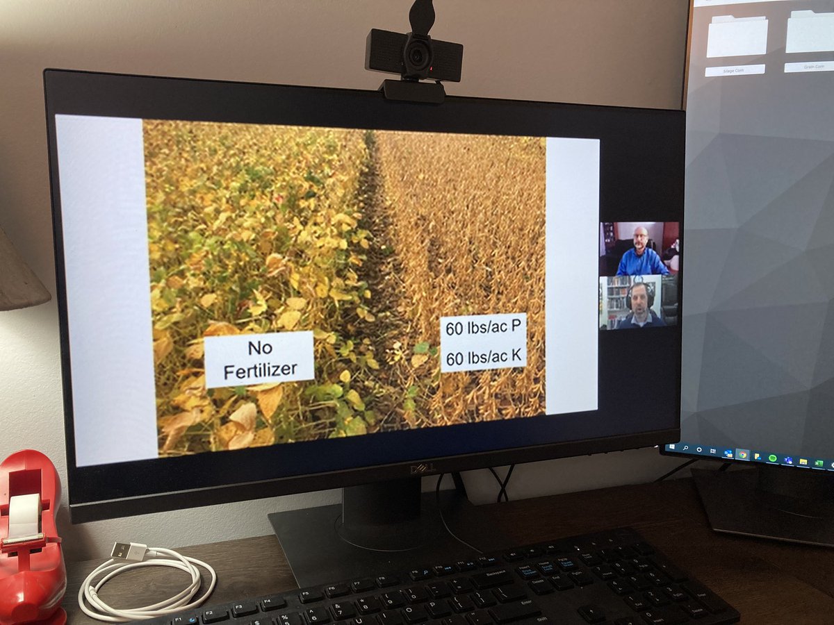 RebeccaJo20's tweet photo. Tuned into Session 37: Soybean Success at #OAgC22 with @aaron_stevanus &amp; Horst Bohner. A lot of chat about the importance of K to soybean success &amp; importance of B to K uptake! @MicroEssentials #learningwithmicroessentials Fun fact: fert application speeds up and evens maturity! https://t.co/uIfrxRgVch