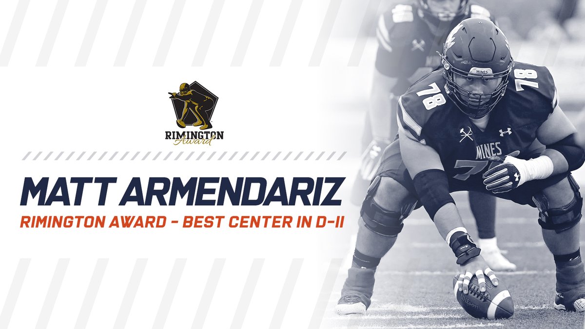 Mines Football (@minesfootball) on Twitter photo We made history in 2021, and it all started with <a href="/Matty_A58/">Matty Armendariz</a>.
Congratulations to our captain, the <a href="/rimingtontrophy/">Rimington Trophy</a> winner as the best center in NCAA Division II!
#HelluvaEngineer⚒️ We made history in 2021, and it all started with <a href="/Matty_A58/">Matty Armendariz</a>.
Congratulations to our captain, the <a href="/rimingtontrophy/">Rimington Trophy</a> winner as the best center in NCAA Division II!
#HelluvaEngineer⚒️