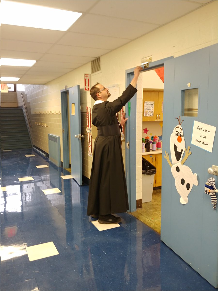 SaintsICS's tweet photo. Epiphany Blessing at ICS today. Fr. Gase stopped by this morning to chalk our doors to celebrate the arrival of the Magi.
20+C+M+B+22 https://t.co/0zo1aE4tty