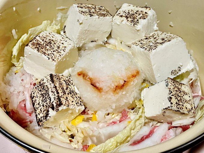 白菜と豚バラの天スラ鍋にしました 