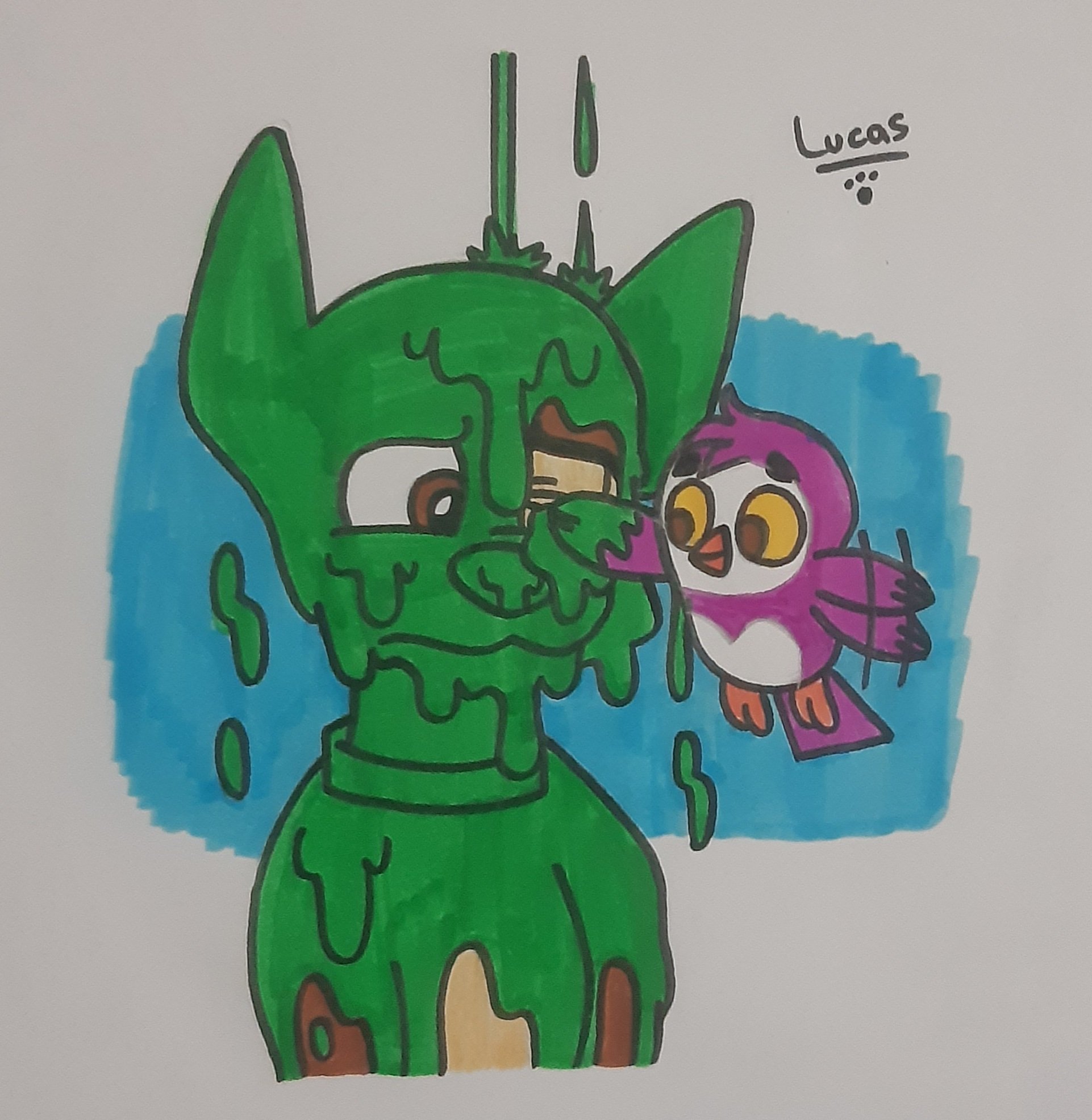 Slime pup x Slime hound with matching suits by sashakatz12 on