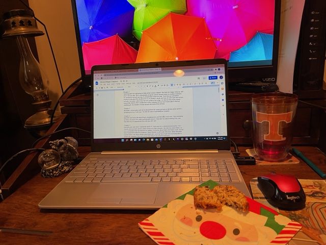 The holidays are done, but getting back to work on our latest book is a challenge. Maybe I should lose the banana bread and the Santa napkin? How’s it going for you? #TheWitchesofNewMourne #NovelsofSouthernEnchantment #paranormalromance #darkparanormal #TWRP