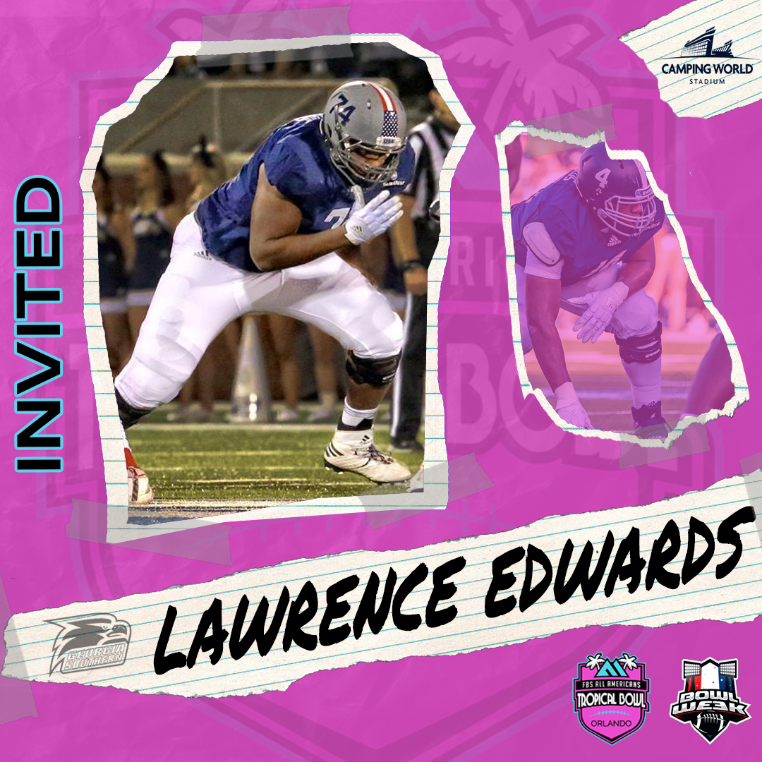 TRILLION TROPICAL BOWL (@tropicalbowlusa) on Twitter photo Lawrence Edwards <a href="/Larrybonds_74/">Lawrence Edwards</a> <a href="/GSAthletics_FB/">Georgia Southern Football</a> invited to the <a href="/TropicalBowlUSA/">TRILLION TROPICAL BOWL</a> at Camping World Stadium #Orlando January 15th, 2022 <a href="/BowlWeek/">Bowl Week X TRILLION</a> #TropicalBowl #BowlWeek <a href="/NFLDraftBlitz/">NFL Draft Blitz</a> <a href="/FBallGameplan/">Emory Hunt</a> <a href="/MarketableSport/">MarketableSports</a> <a href="/TheOnlyKlassic/">Antonio "Klassic" Lanni</a> Lawrence Edwards <a href="/Larrybonds_74/">Lawrence Edwards</a> <a href="/GSAthletics_FB/">Georgia Southern Football</a> invited to the <a href="/TropicalBowlUSA/">TRILLION TROPICAL BOWL</a> at Camping World Stadium #Orlando January 15th, 2022 <a href="/BowlWeek/">Bowl Week X TRILLION</a> #TropicalBowl #BowlWeek <a href="/NFLDraftBlitz/">NFL Draft Blitz</a> <a href="/FBallGameplan/">Emory Hunt</a> <a href="/MarketableSport/">MarketableSports</a> <a href="/TheOnlyKlassic/">Antonio "Klassic" Lanni</a>