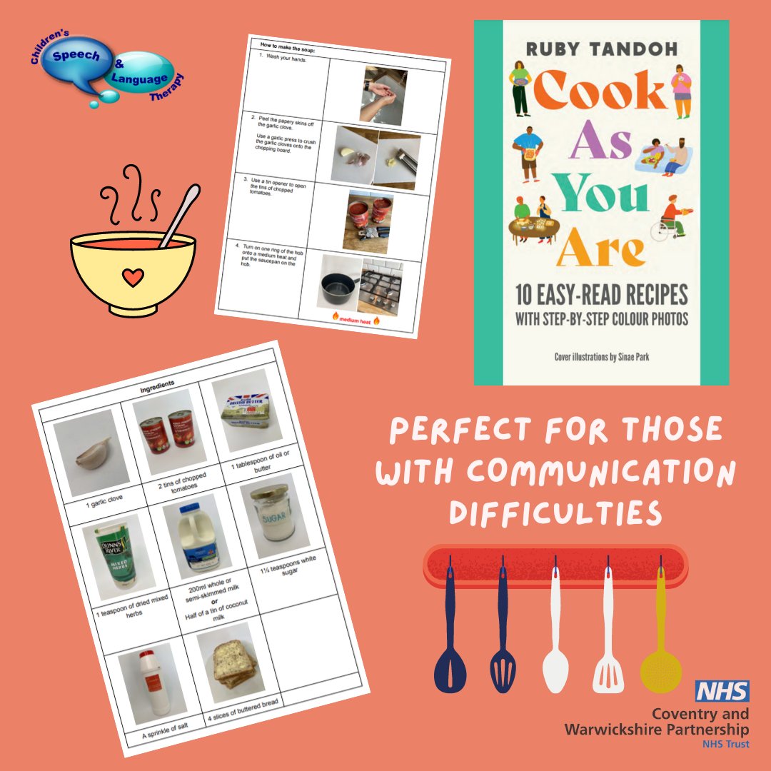 Ruby Tandoh has created an easy read accessible version of her new recipe book using photographs and simplified language. 
You can download the easy read version for free here: rubytandoh.co.uk/cook-as-you-ar…

#speechtherapyideas #AAC #speechandlanguage #accessibility #mysltday #DLD