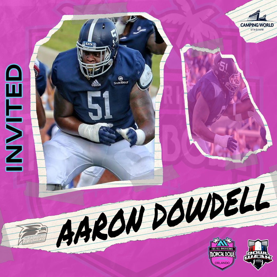 TRILLION TROPICAL BOWL (@tropicalbowlusa) on Twitter photo Aaron Dowdell @51bigs <a href="/GSAthletics_FB/">Georgia Southern Football</a> invited to the <a href="/TropicalBowlUSA/">TRILLION TROPICAL BOWL</a> at Camping World Stadium #Orlando January 15th, 2022 <a href="/BowlWeek/">Bowl Week X TRILLION</a> #TropicalBowl #BowlWeek <a href="/NFLDraftBlitz/">NFL Draft Blitz</a> <a href="/FBallGameplan/">Emory Hunt</a> <a href="/MarketableSport/">MarketableSports</a> <a href="/TheOnlyKlassic/">Antonio "Klassic" Lanni</a> Aaron Dowdell @51bigs <a href="/GSAthletics_FB/">Georgia Southern Football</a> invited to the <a href="/TropicalBowlUSA/">TRILLION TROPICAL BOWL</a> at Camping World Stadium #Orlando January 15th, 2022 <a href="/BowlWeek/">Bowl Week X TRILLION</a> #TropicalBowl #BowlWeek <a href="/NFLDraftBlitz/">NFL Draft Blitz</a> <a href="/FBallGameplan/">Emory Hunt</a> <a href="/MarketableSport/">MarketableSports</a> <a href="/TheOnlyKlassic/">Antonio "Klassic" Lanni</a>