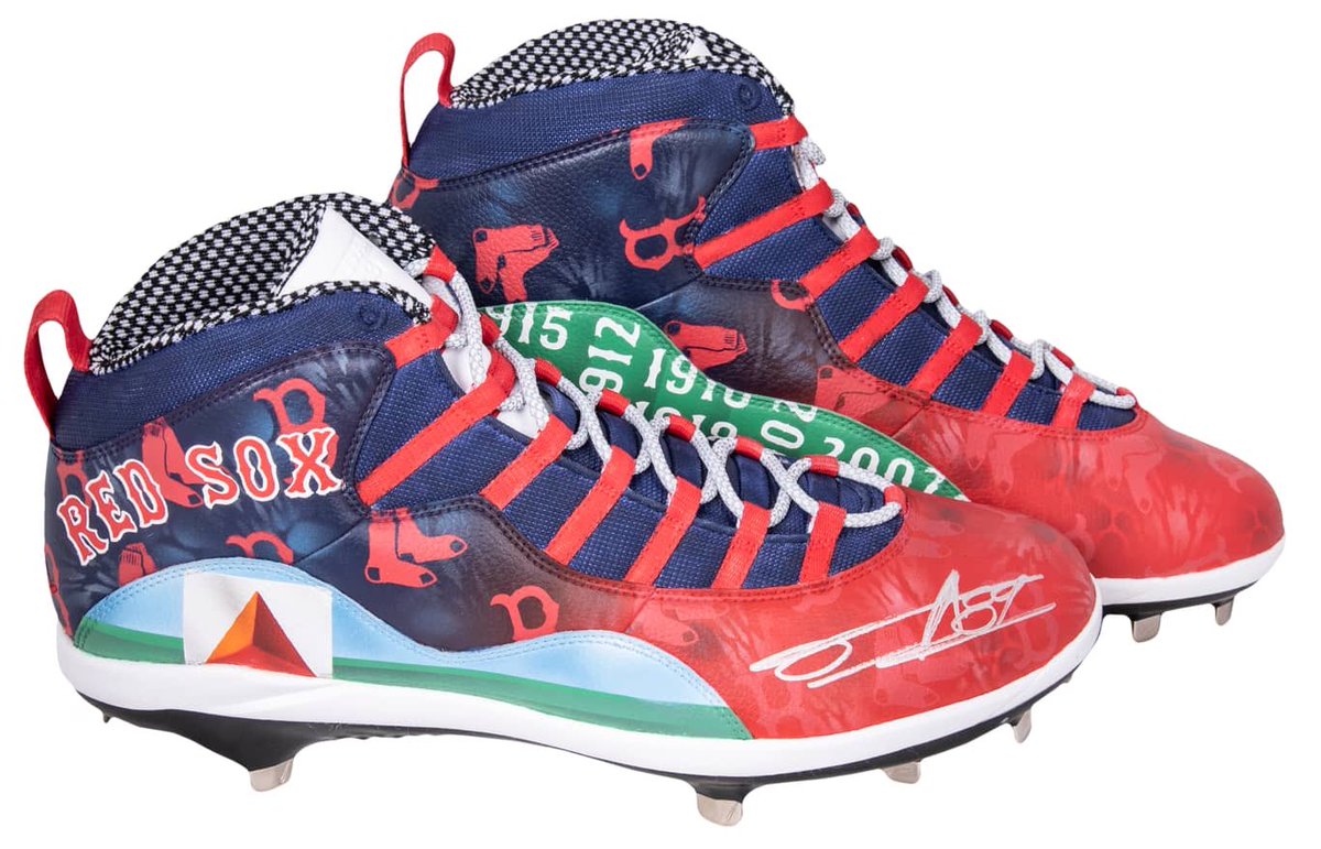 We have two pairs of <a href="/houck_tanner/">Tanner Houck</a>’s custom cleats for sale now.

The proceeds from these auctions will benefit Tanner’s charity, <a href="/Pitch4Adoption/">Tanner Houck's Pitch for Adoption</a>.

Bid Here 👉 bit.ly/3pWsOwx
