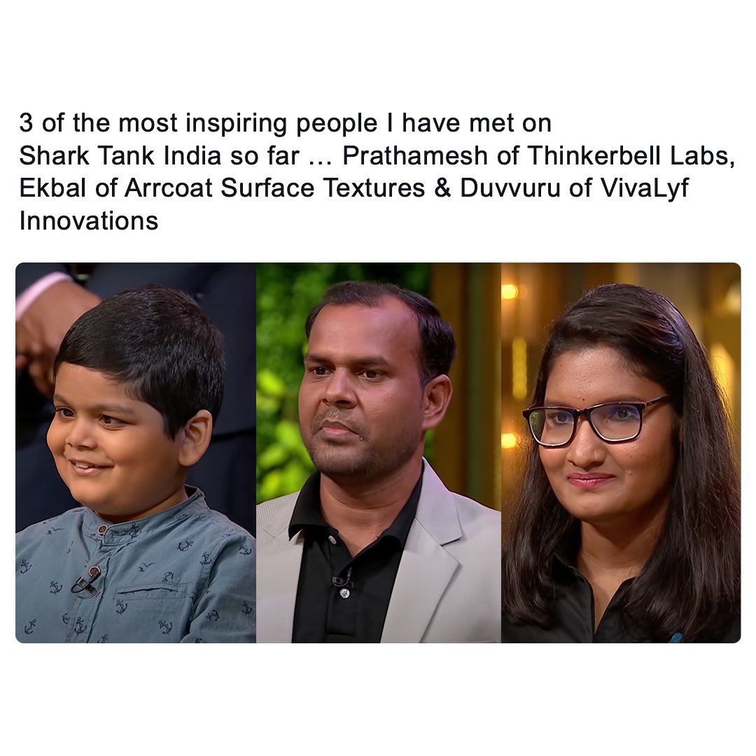 These are the moments that make you 
step back and question everything we 
take for granted.
#Gratitude #Resilience #AgainstAllOdds 
#TrueInspiration #Bharatwasi #NeverAcceptDefeat 
<a href="/thinkerbelllabs/">Thinkerbell Labs</a> #ARRcoat <a href="/vivalyf/">VivaLyf Innovations</a> 
<a href="/ShaadiDotCom/">Shaadi.com</a> <a href="/ShaadiAtWork/">ShaadiAtWork</a> <a href="/sharktankindia/">Shark Tank India</a> <a href="/SonyTV/">sonytv</a>