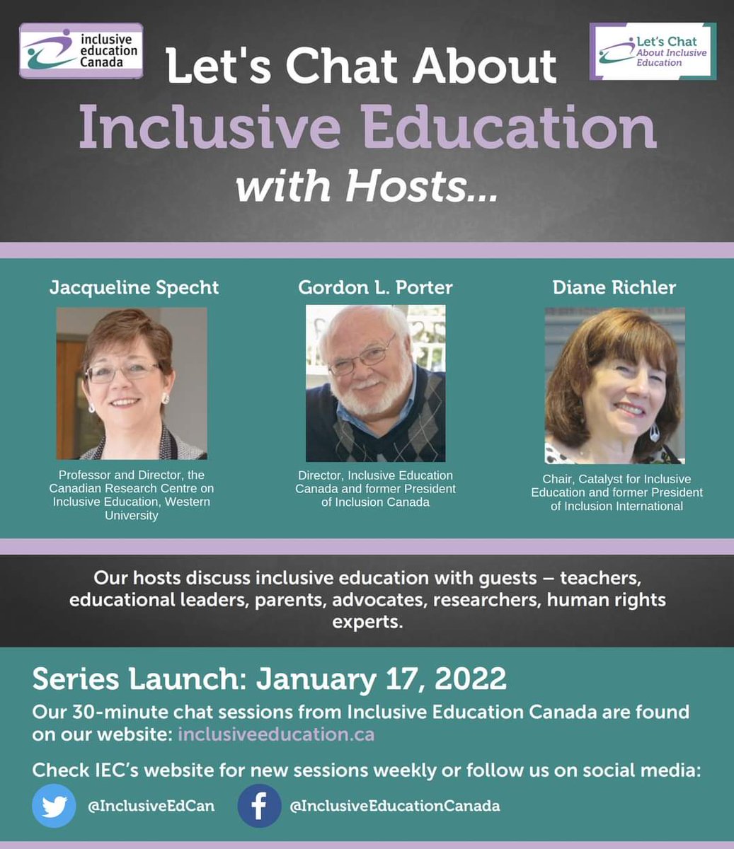 À ne pas manquer ! Don't miss it ! inclusiveeducation.ca