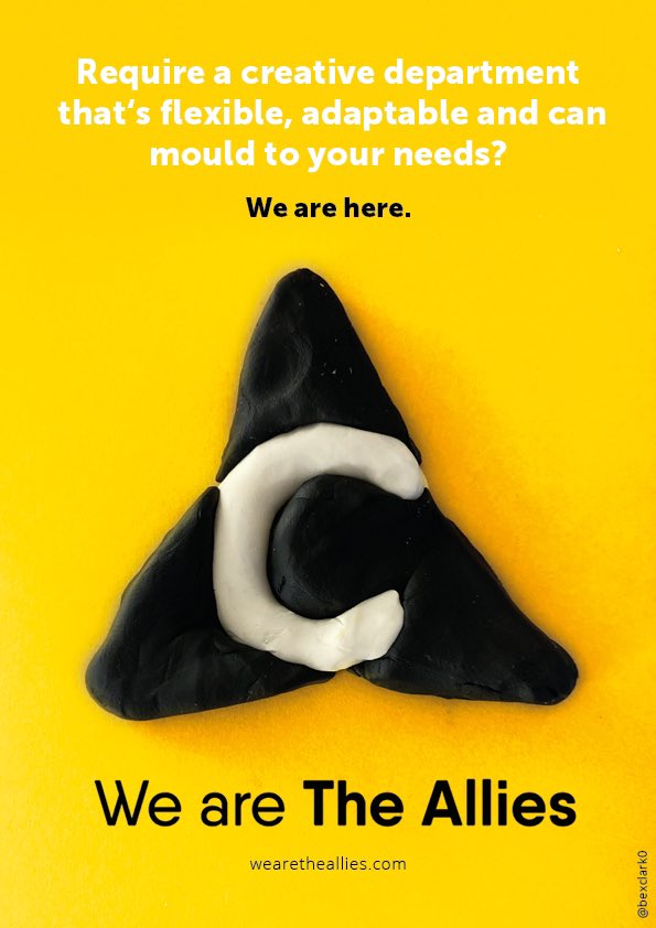 bexclark0's tweet photo. @OneMinuteBriefs of the Day:
Create posters to promote @WeAre_TheAllies and their vast army of Creative talent!! #WeAreTheAllies … The boys new play-doh set came in handy for this today!! https://t.co/sXI4epAYZH