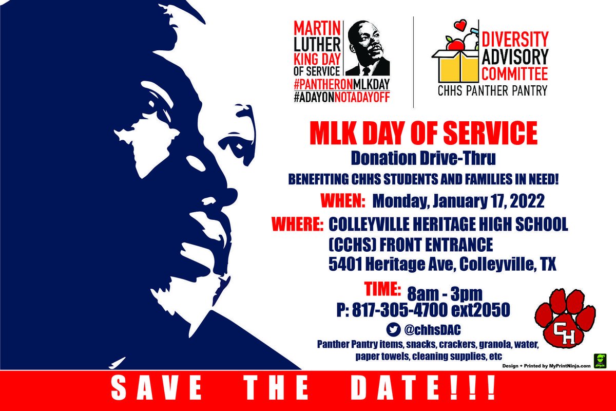 Mark your calendars!  Please stop by the front of the school on Monday, January 17, to drop off individually-wrapped snack and toiletry items for families in need!