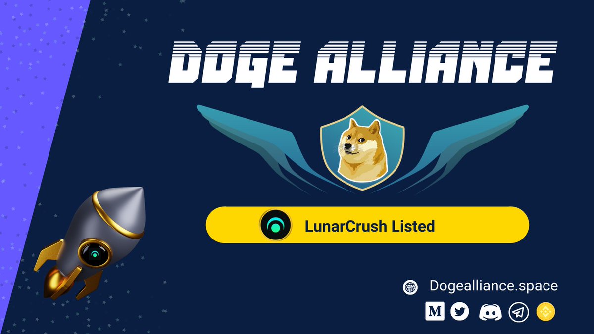 Doge Alliance is listed on <a href="/LunarCrush/">LunarCrush</a> 🚀 $DOGEALLY

This is the way!

Check it out: lunarcrush.com/coins/dogeally…

#dogealliance #dogearmy #dogewhale #dogecoin #dogearmy #NFTCommunity #BNB #bnbpay