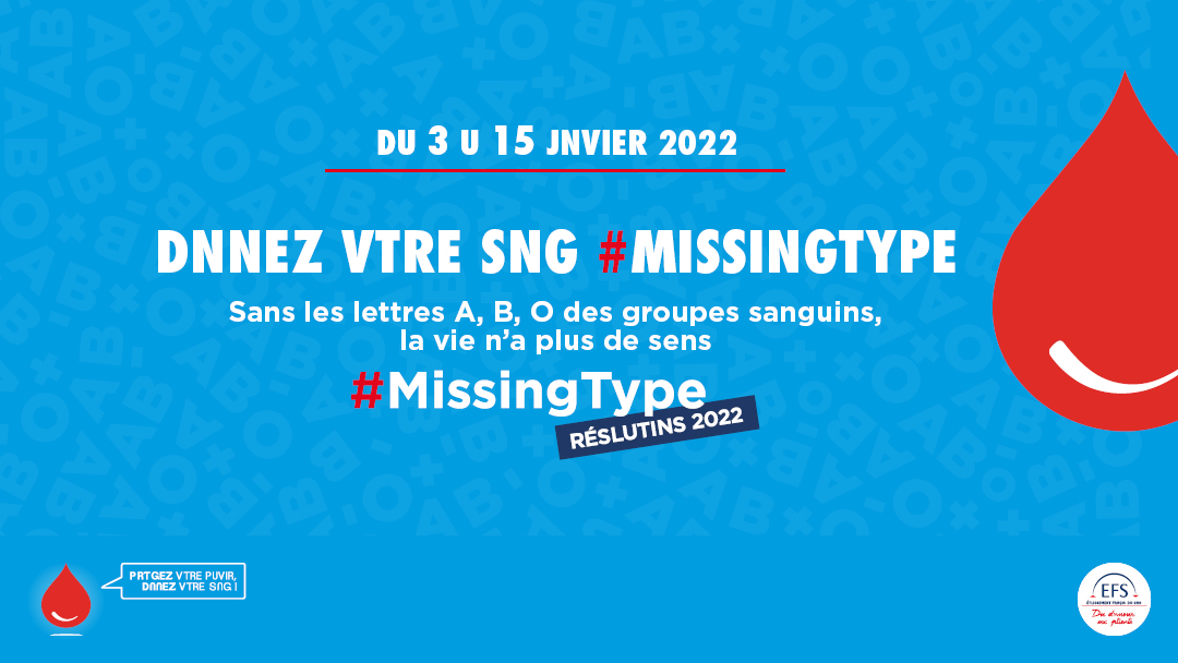 Ce n’est pas un hasard si le « o » du logo Puy du F_u a disparu…
Une f_is enc_re, le Puy du F_u s_utient @EFS_dondesang d_ns leur c_mp_gne #MissingType
P_rce que sans A, B et O, l_ vie n’_ plus de sens 🩸