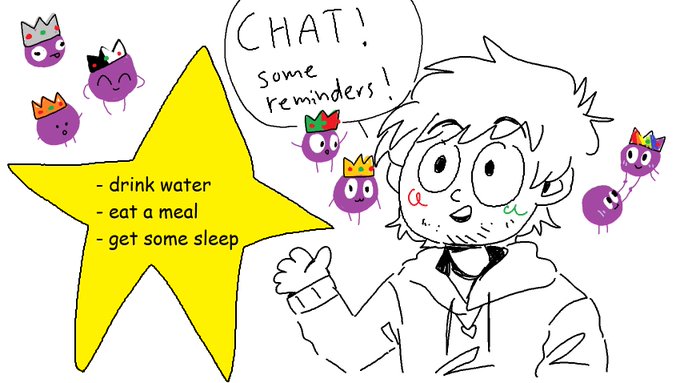 He might not be able to tell us this himself right now, but I hope everyone's still trying to take care of themselves! Here are some reminders in case you need them :] #ranboofanart 