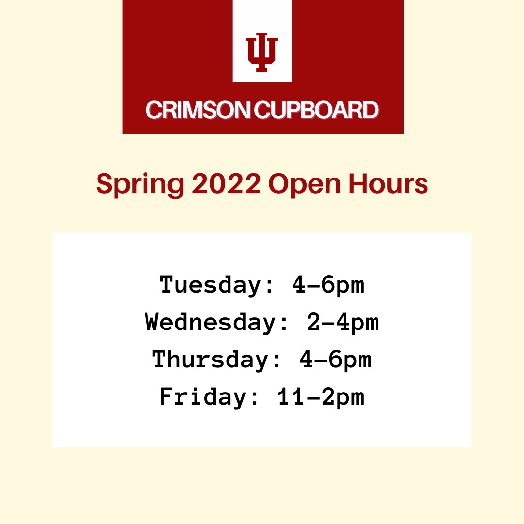 Iu Spring 2022 Schedule Crimson Cupboard (@Iucupboard15) / Twitter