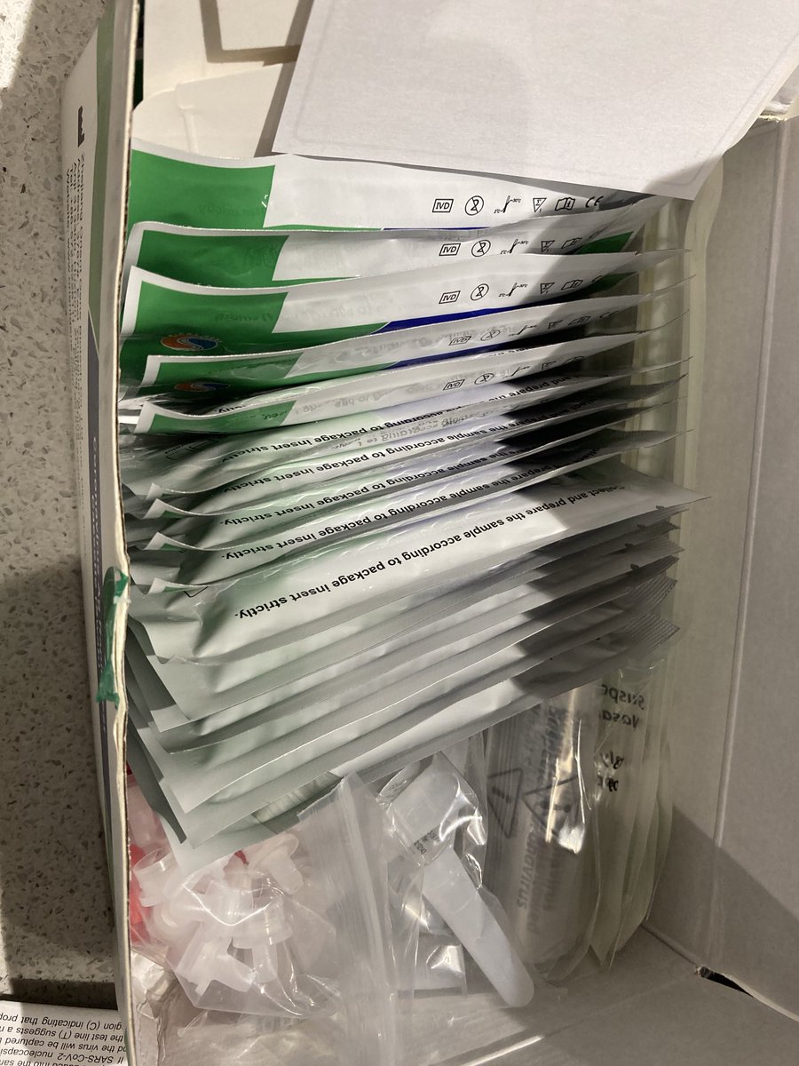 ianvogler's tweet photo. lateral flow party pack! #covid #laterflow https://t.co/G5BhJ9zwL7