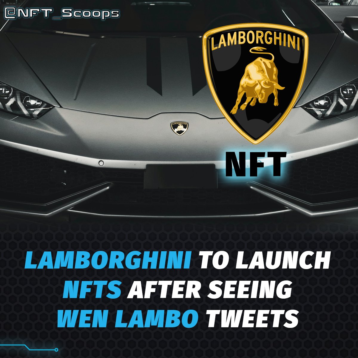 📢 <a href="/Lamborghini/">Lamborghini</a> Answers "Wen Lambo" calls with its own #NFT collection 

After seeing numerous tweets on "wen lambo", Lamborghini decided to launch its own NFT collection. Now, this would be interesting! 😂😆

#NFTs #NFTCommunity
